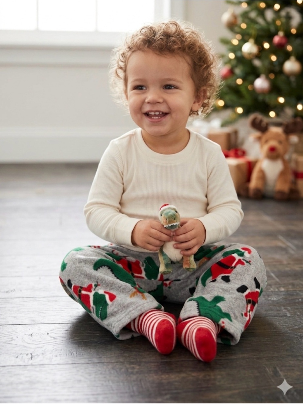 🦔 Carter’s 2T Fleece Christmas Dino Pajama Bottoms